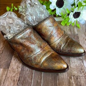 Brown Distressed Leather Slip-On Loafers